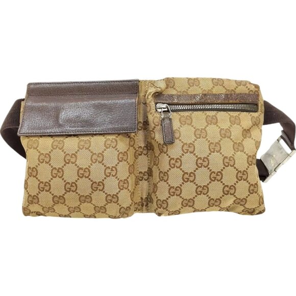 617305AQ (C4) Gucci Waist Bag Brown PVC - Picture 1 of 9